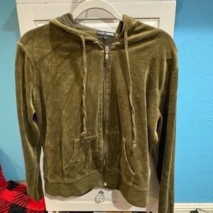 Fashion Nova Khaki Green Zip-Up Jacket